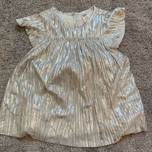 Baby B’Gosh silver pleated lined dress 12months